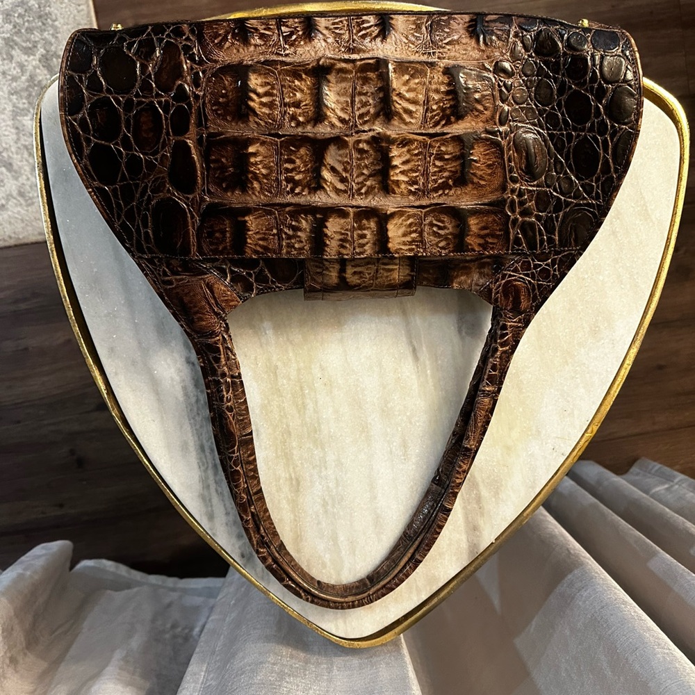BRAHMIN Sophie Orinoco Croc Embossed Leather Shoulder Bag - Picture 6 of 12